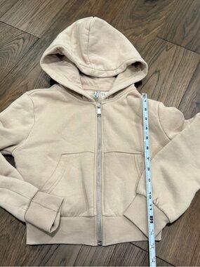 H&M Divided Women’s Beige Cropped Zip-Up Hoodie XS